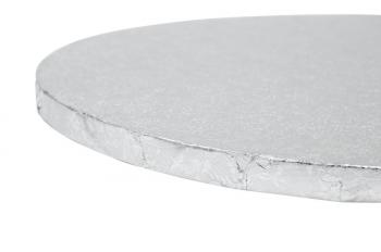 Podkad okrgy metaliczny pod tort, ciasto (25 cm), srebrny  - Modecor